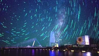 夜晚星轨运动效果视频的预览图